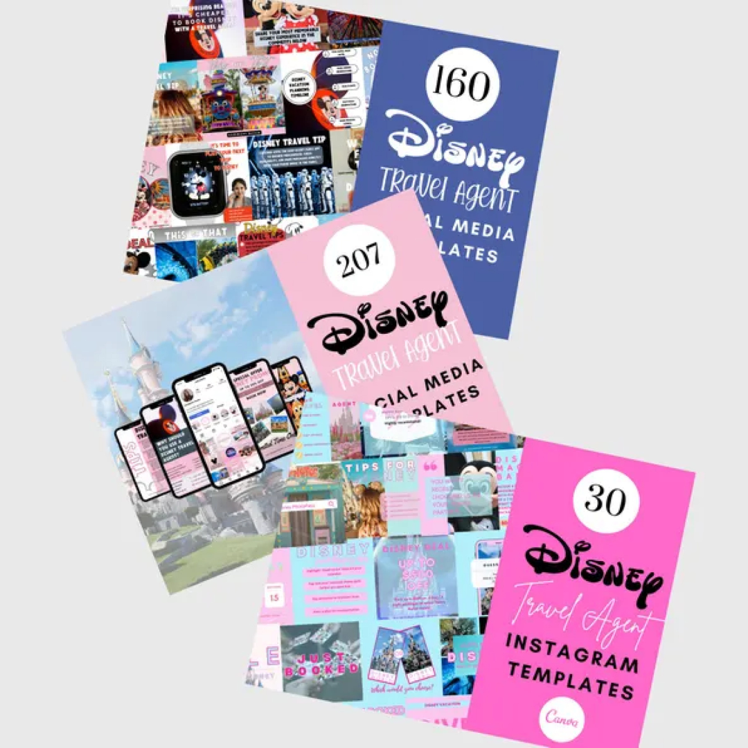 WDW Travel Agent Templates: Theme Park Instagram Posts (Digital)