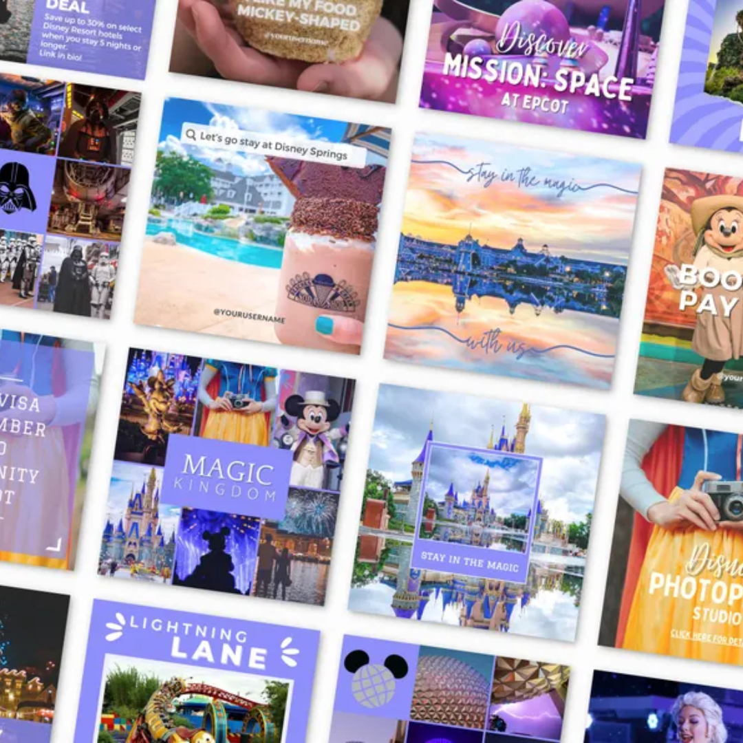 WDW Travel Agent Templates: Theme Park Instagram Posts (Digital)