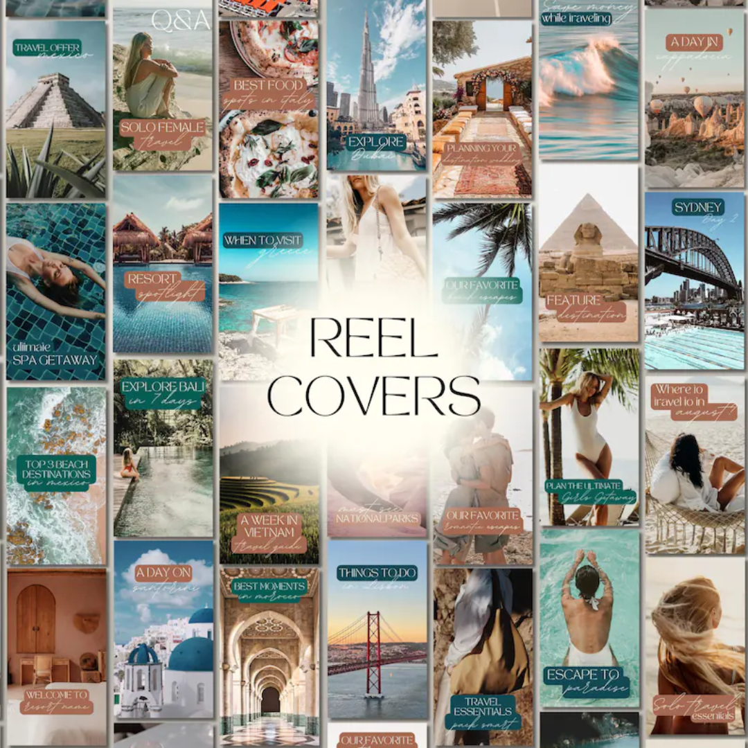2500 Travel Instagram Templates: Travel Agent & Blogger Social Media Bundle (Canva)