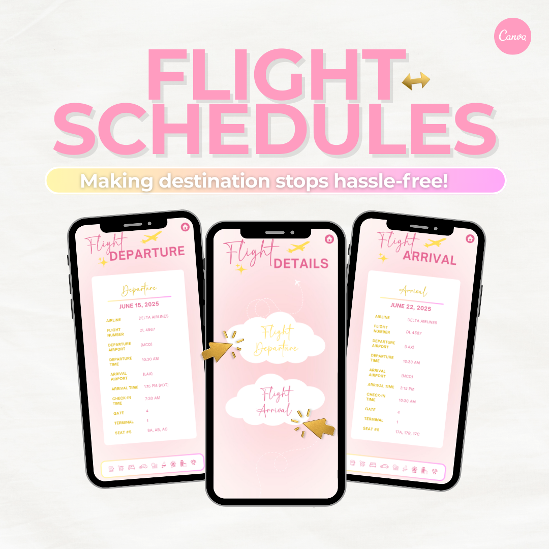 WDW Vacation Travel Itinerary Template, Family Travel, Travel Agent Agency, Trip Itinerary, WDW Mobile Itinerary, Travel Guide, Canva